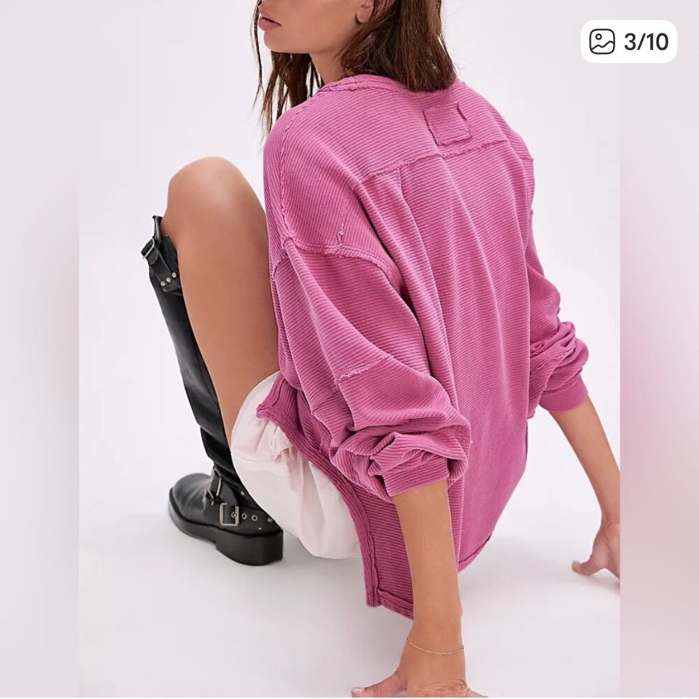 We The Free Pink Long Sleeve Top